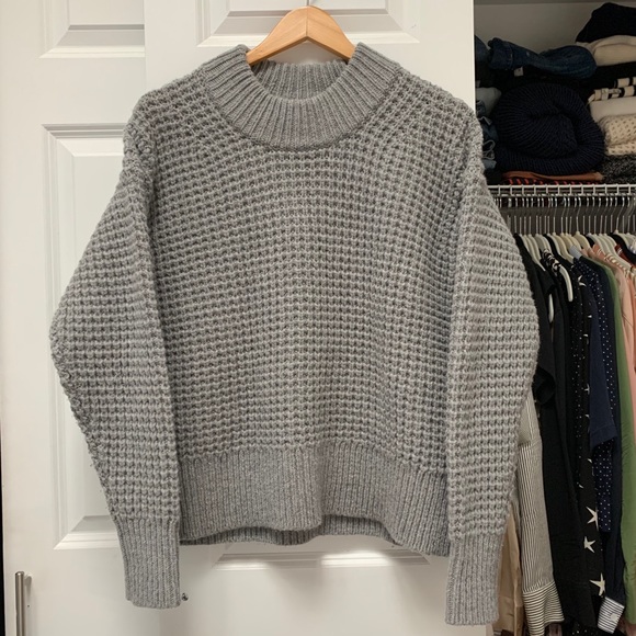 Everlane Sweaters - Everlane Grey Waffle Stitch Sweater